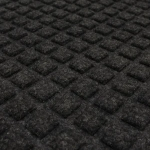 Waffle Grid Impression Onyx 18 In. X 30 In. Recycled Rubber Indoor/Outdoor Door Mat By Mohawk Home | * Sale