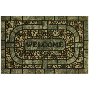 Welcome Garden Pebbles Gray 23 In. X 35 In. Doorscapes Estate Mat By Mohawk Home | * Discount